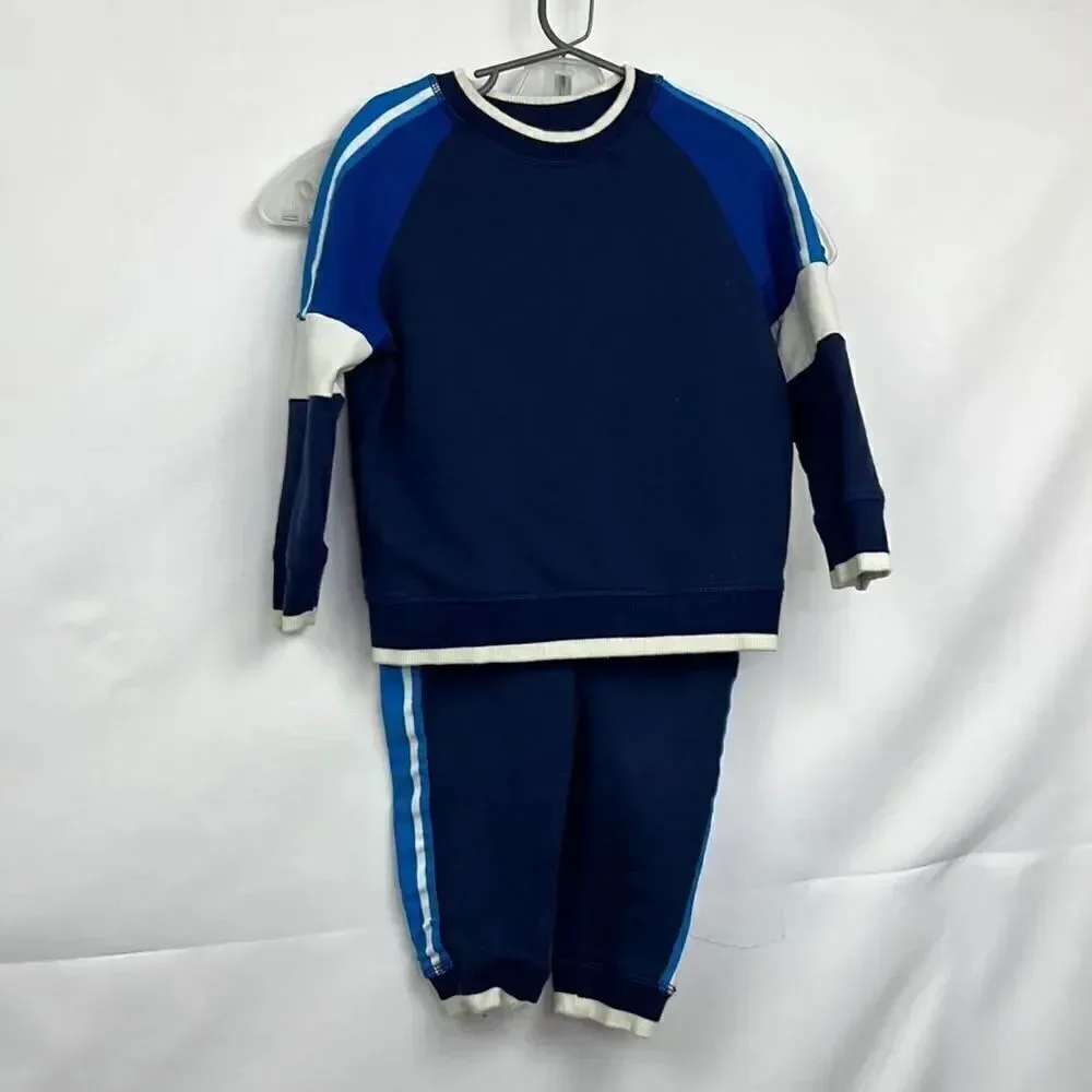 Hanna Andersson Blue 2 Piece crew neck sweatsuit size 4